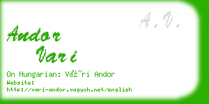 andor vari business card
